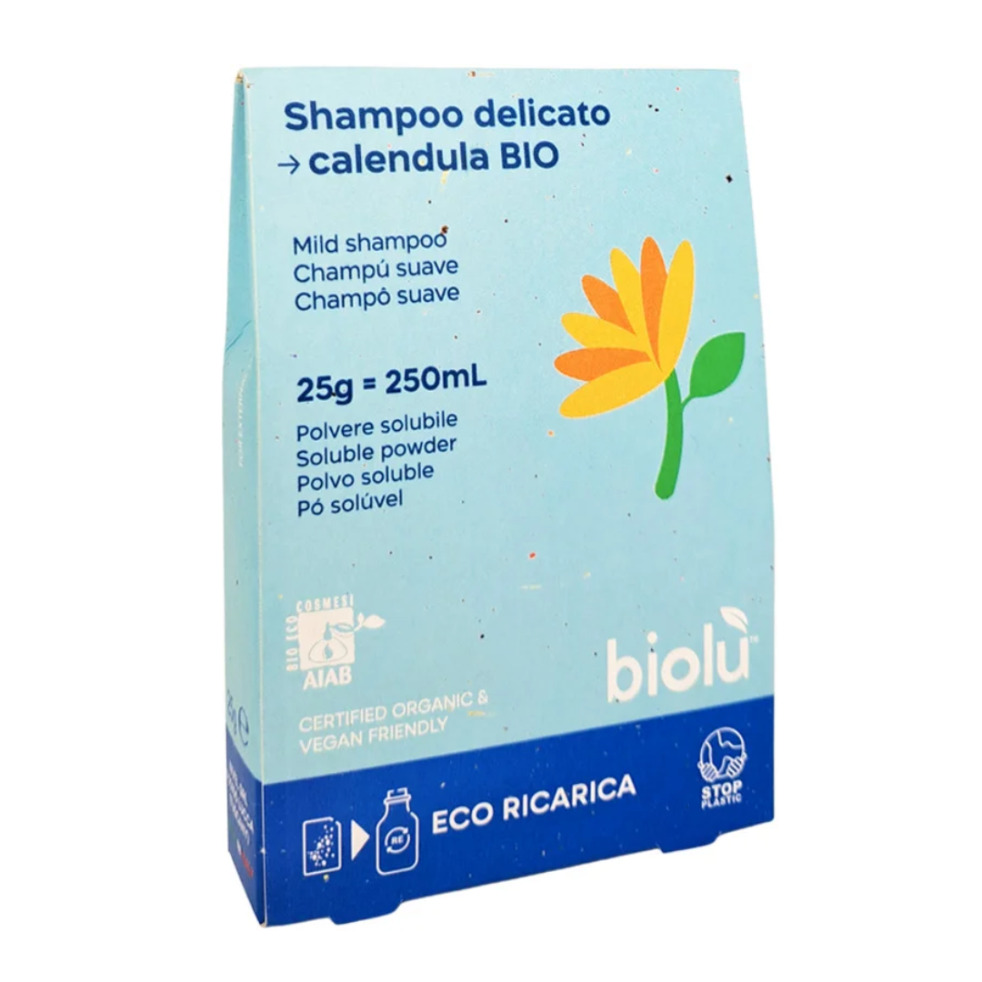 Sampon cu galbenele pudra – refill ecologic 25g Biolu