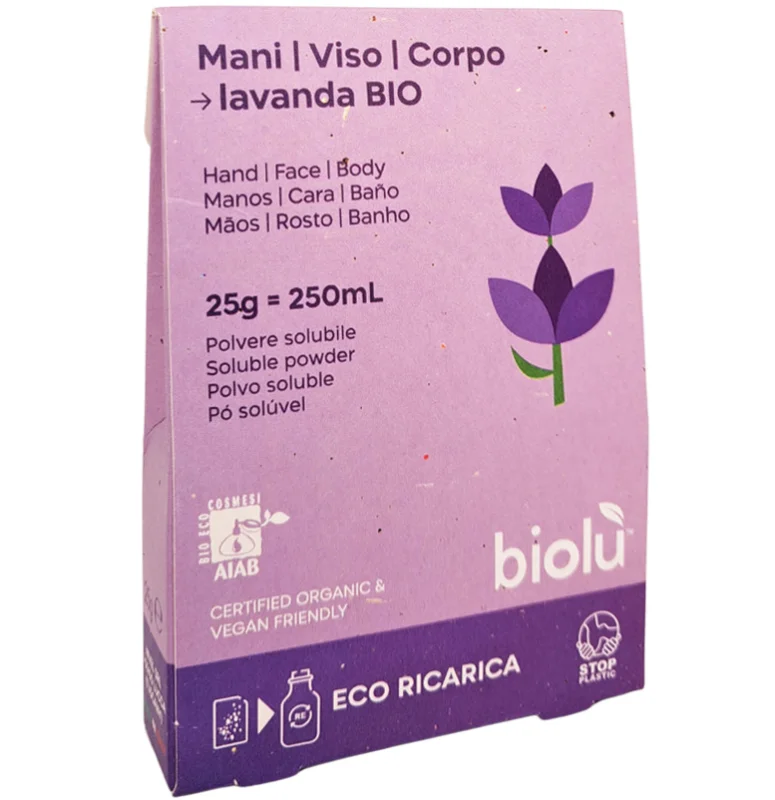 Sapun lichid cu lavanda pudra – refill ecologic 25g Biolu