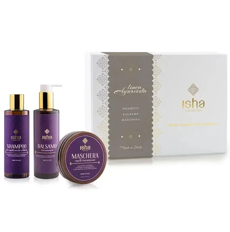 Set cadou ritual ayurvedic pentru par – sampon, balsam, masca Isha
