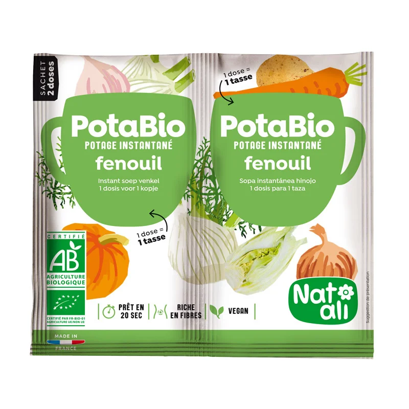 Supa instant cu fenicul si legume bio 2 buc x 8.5g 17g Nat-ali
