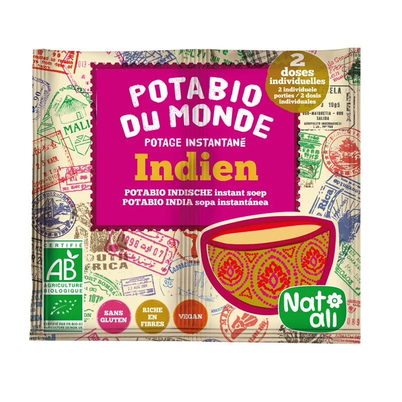 Supa instant stil indian cu legume bio 2 buc x 8.5g 17g Nat-ali