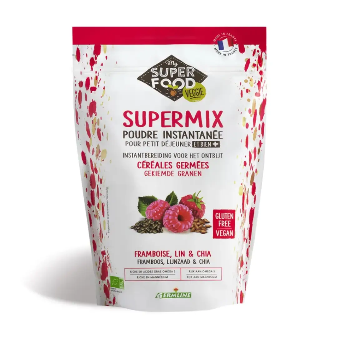 Supermix pentru mic dejun cu zmeura, in si chia bio 350g Germline