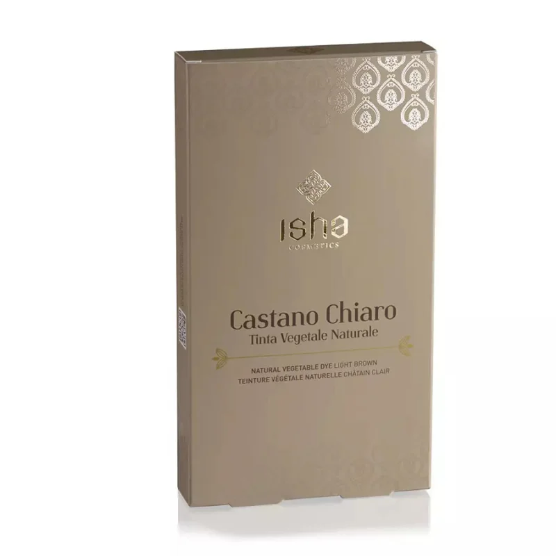 Vopsea de par naturala castaniu – deschis 100g Isha