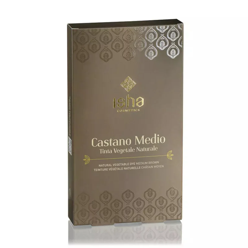 Vopsea de par naturala castaniu – mediu 100g Isha