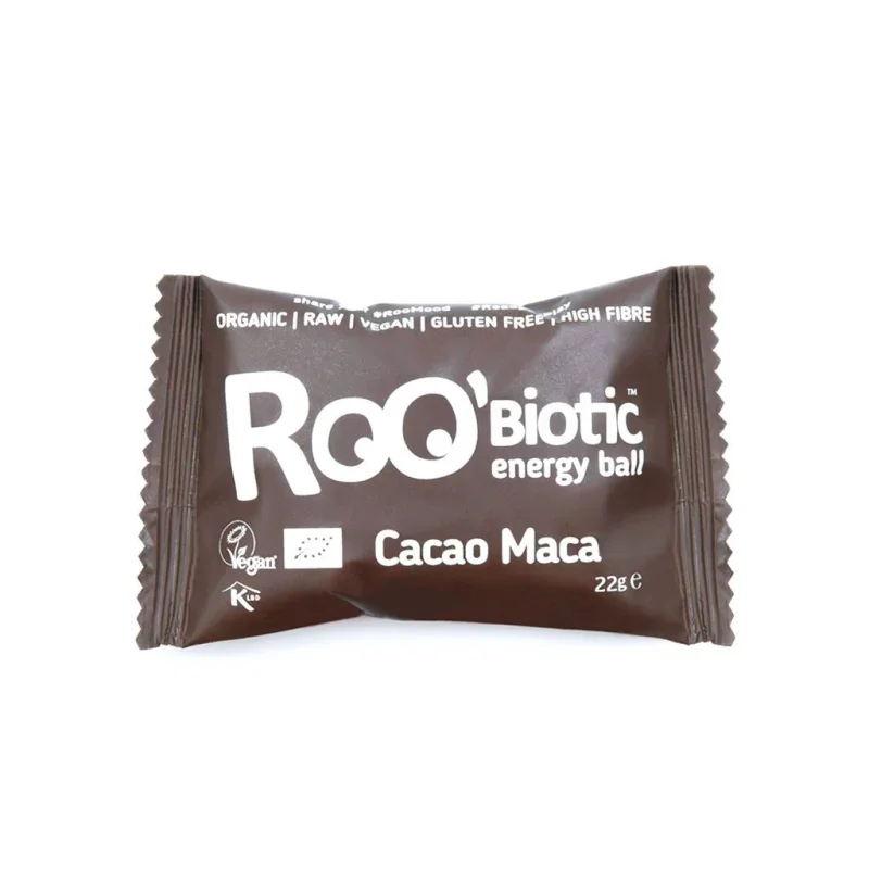 Biluta energizanta cu cacao si maca bio 22g Roobar