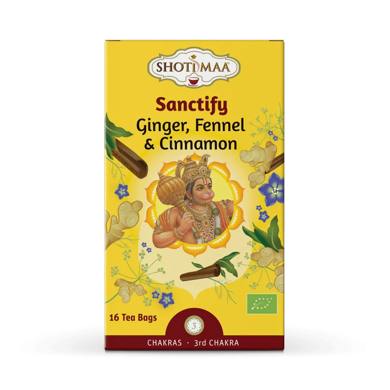 Ceai chakras – sanctify – ghimbir, fenicul si scortisoara bio 16dz x 2g 32g Shotimaa