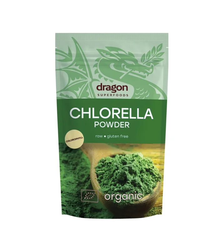 Chlorella pudra raw bio 200g Dragon Superfoods