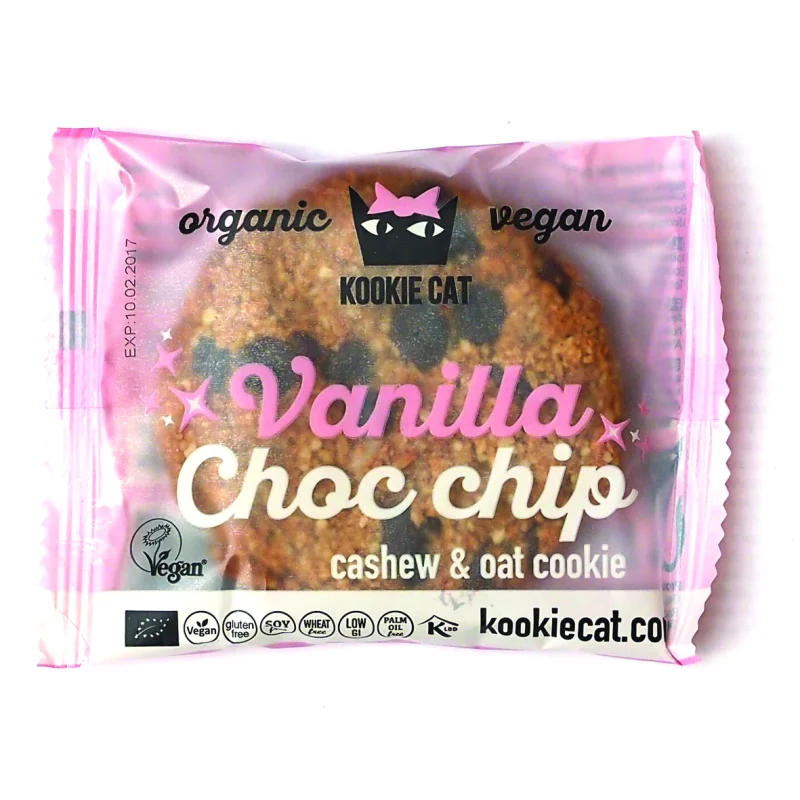 Cookie cu vanilie si ciocolata bio 50g Kookie Cat