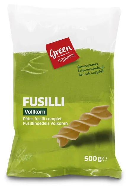 Fusilli din grau dur integral bio 500g Green Organics