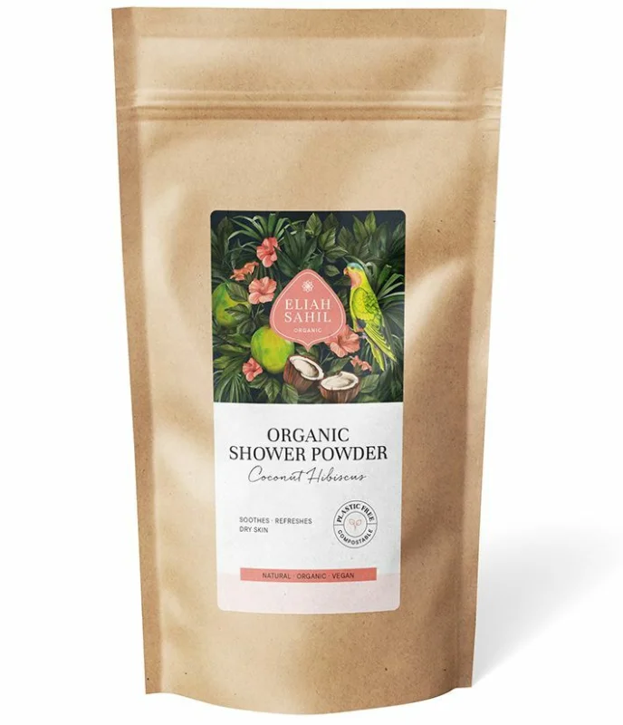 Gel de dus pudra cu cocos si hibiscus ecologic 250g – refill Eliah Sahil