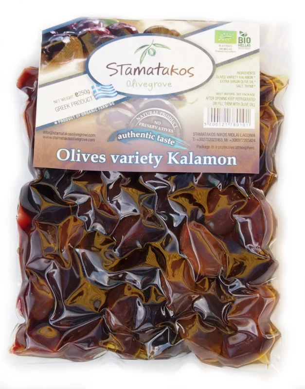 Masline kalamata vidate bio 250g Stamatakos Olivegrove