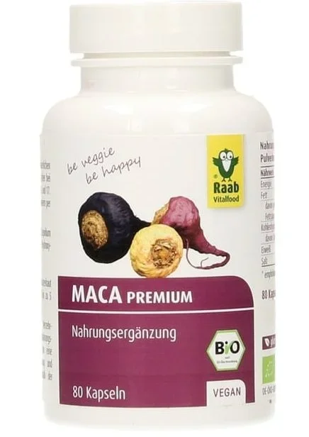Maca premium bio 500mg 80 capsule 40g Raab