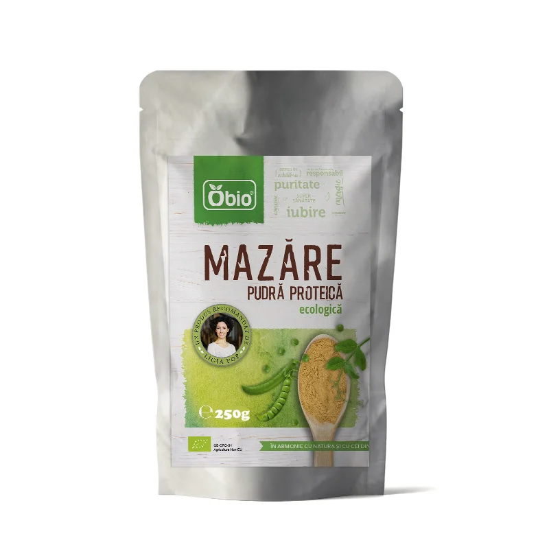 Pudra proteica din mazare galbena bio 250g Obio