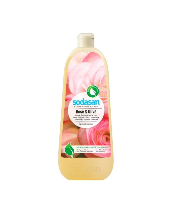 Sapun lichid cu trandafir si masline ecologic 1l Sodasan