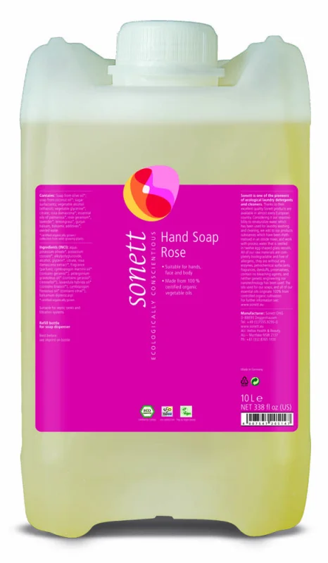 Sapun lichid pentru maini cu trandafir ecologic 10l Sonett