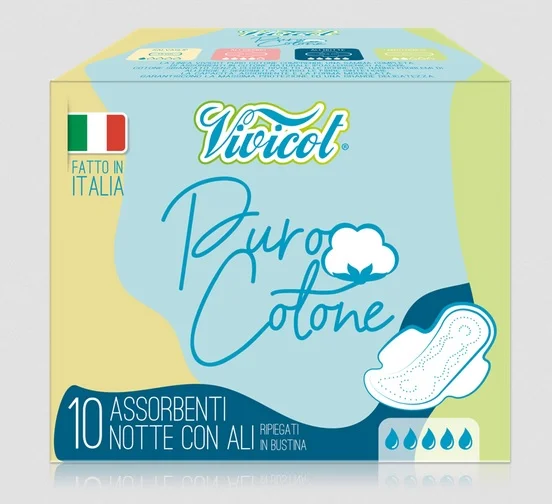 Absorbante de noapte din bumbac hipoalergenic 5 picaturi 10buc Vivicot