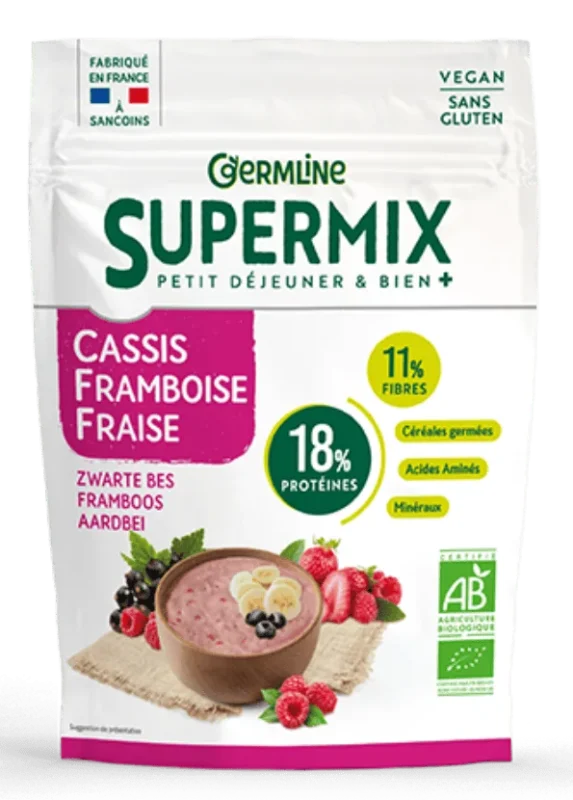 Supermix pentru mic dejun cu coacaze negre, zmeura si capsuni bio 350g Germline