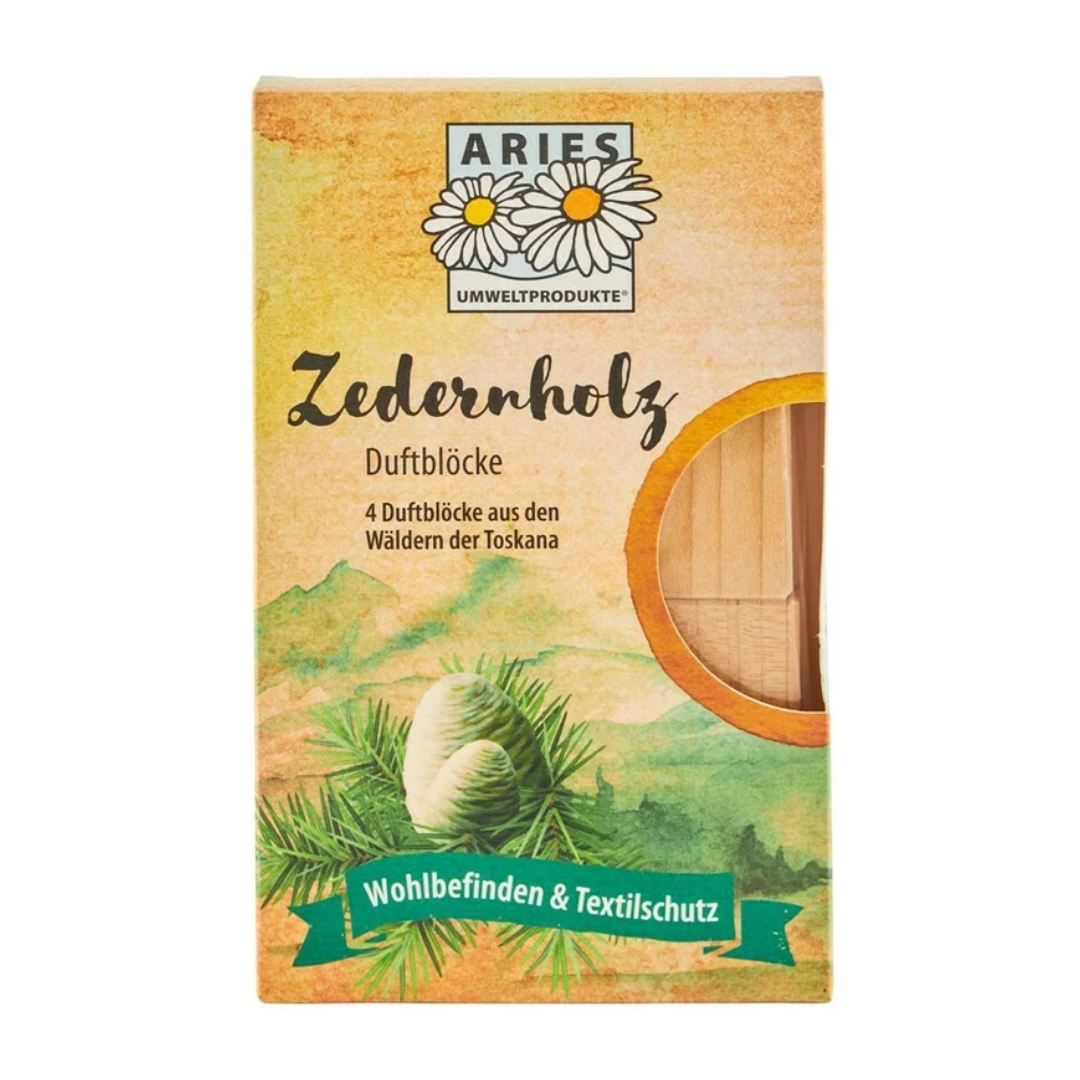 Lemn de cedru parfumat impotriva moliilor 4 bucati x 26g Aries