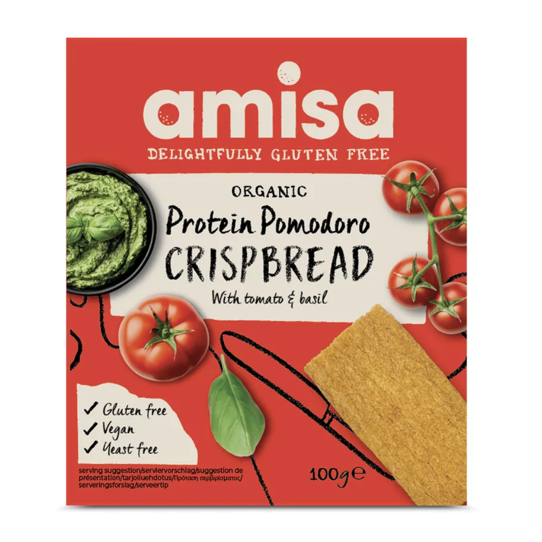 Crispbread cu rosii si busuioc bio 100g Amisa