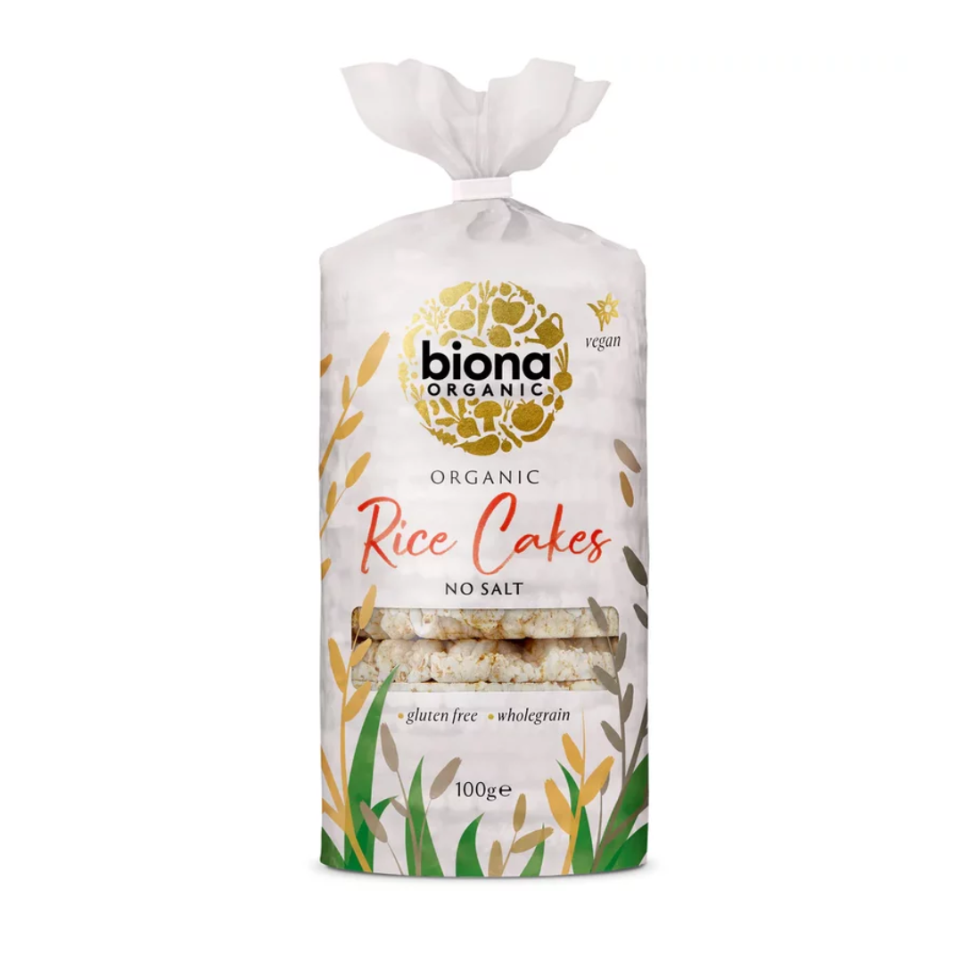 Rondele de orez integral expandat fara sare bio 100g Biona