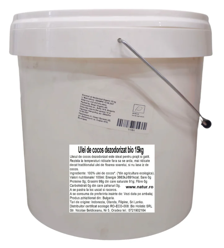 Ulei de cocos dezodorizat bio 15kg