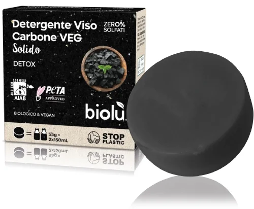 Gel de curatare solid pentru fata cu carbune activ ecologic 55g Biolu