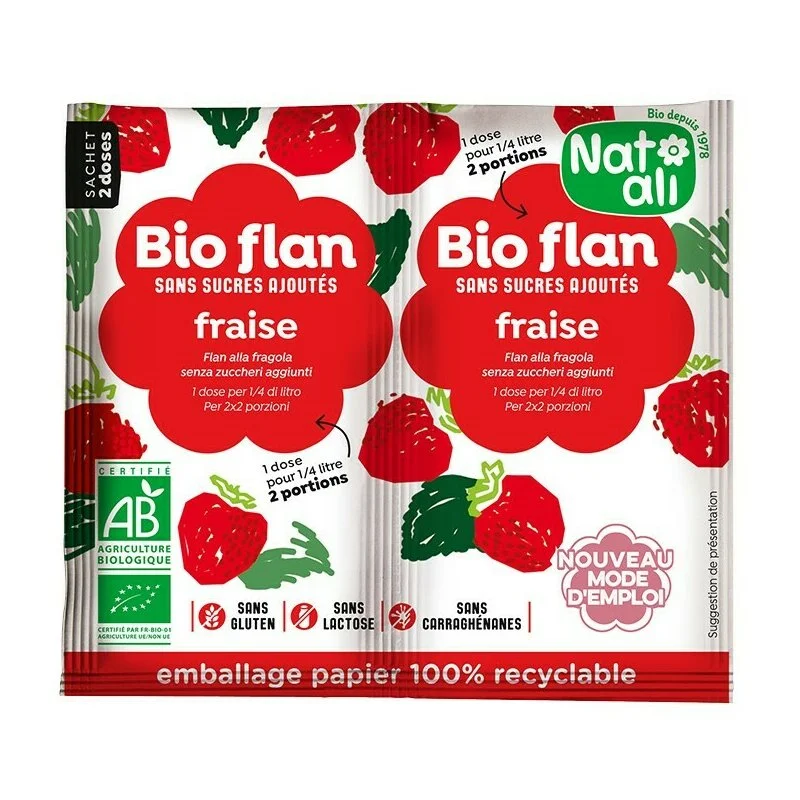 Budinca de capsuni bio 2 buc x 4.5g 9g Nat-ali