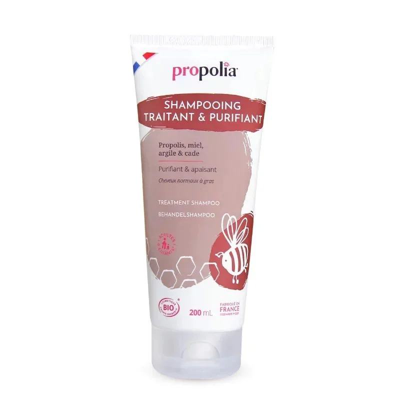 Sampon tratament purifiant cu propolis, miere, argila si ienupar ecologic 200ml Propolia
