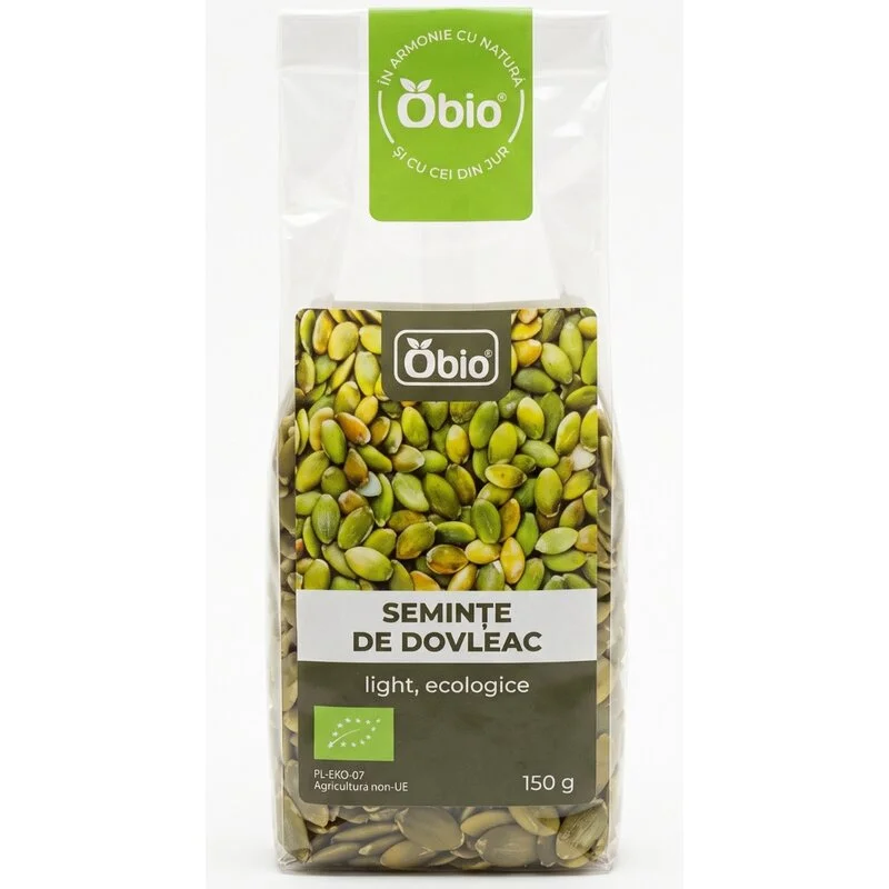 Seminte de dovleac light bio 150g Obio